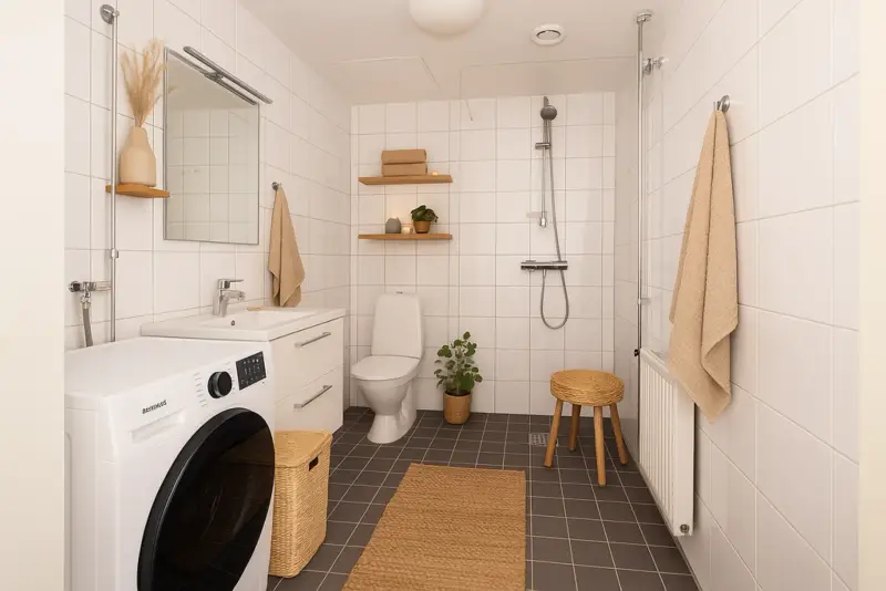 Badrum i lägenhet på Storgatan 23